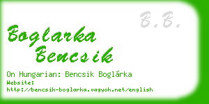 boglarka bencsik business card